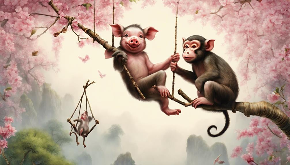 astrology pig and monkey