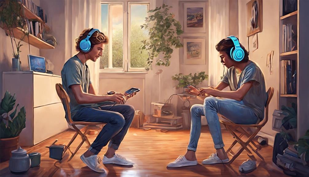 music lovers swapping playlists